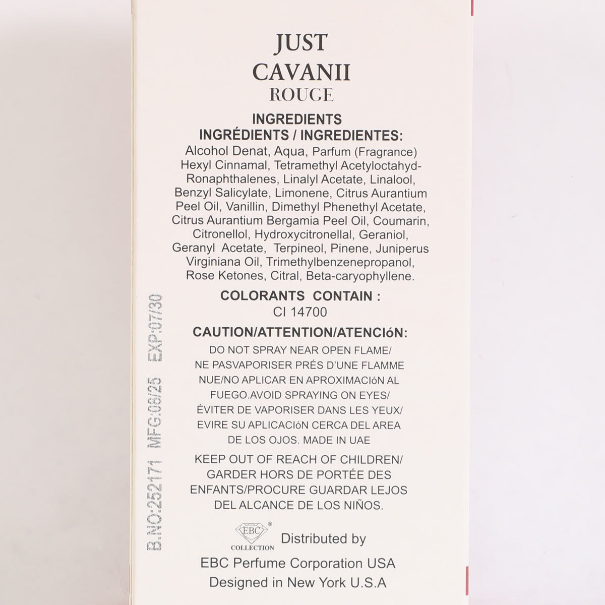 Just Cavani Rouge Red Spray Perfume Eau De Parfum For Women - 100ML/3.4FL.OZ.