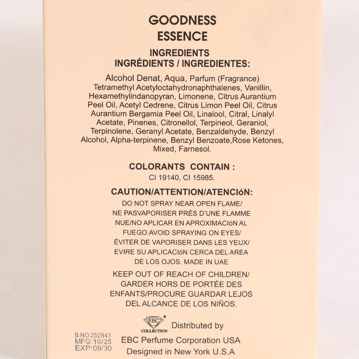 Goodness Essence Spray Perfume Eau De Parfum For Women - 100ML/3.4FL.OZ