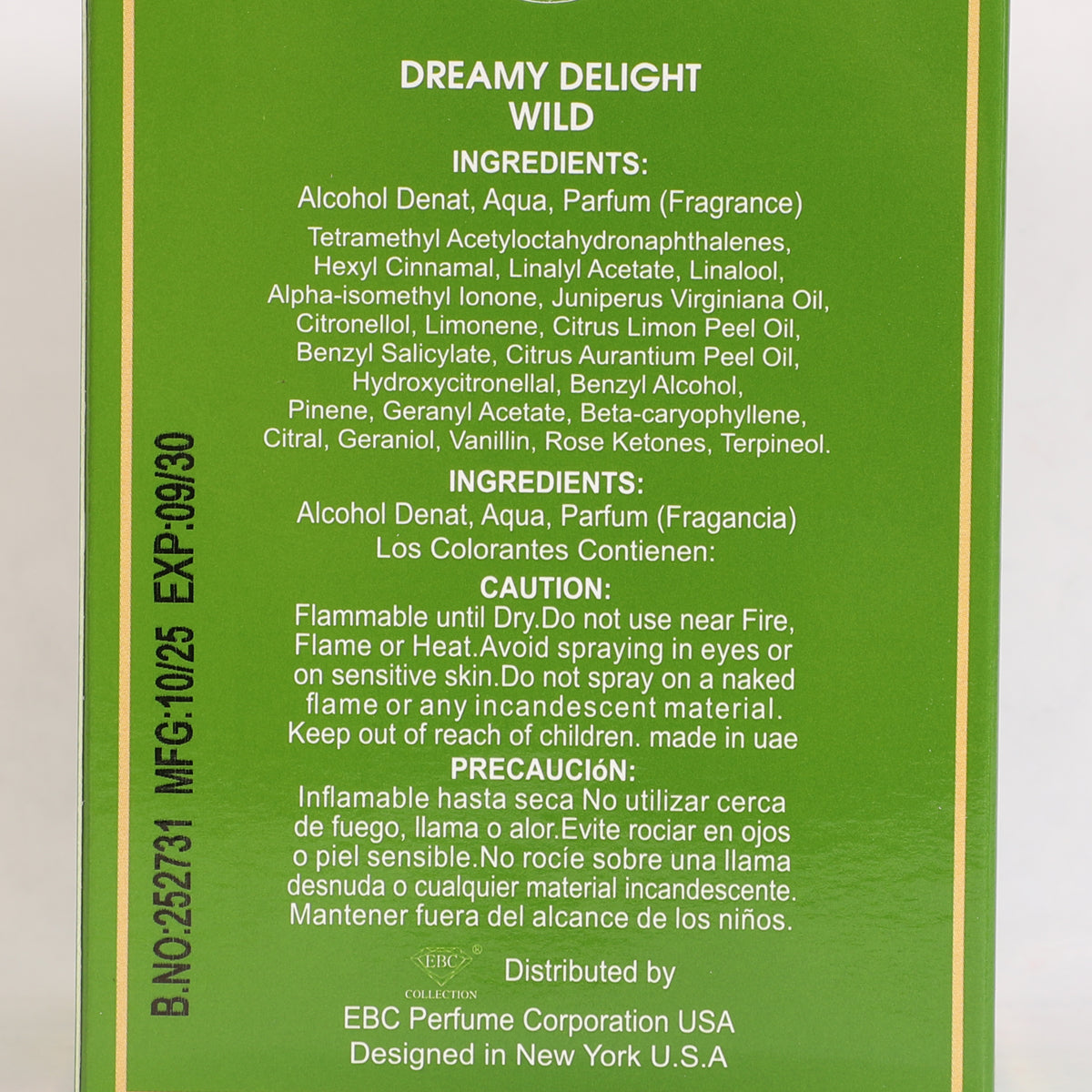 Dreamy Delight Wild Spray Perfume Eau De Parfum For Women - 100ML/3.4FL.OZ.