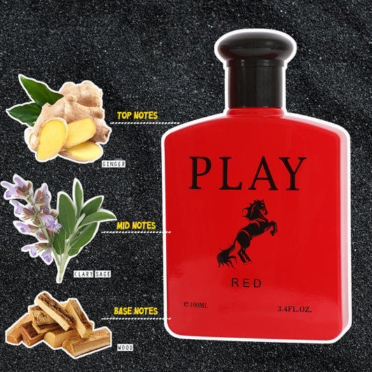 Play Red Spray Cologne Eau De Toilette For Men - 100ML/3.4 FL.OZ.