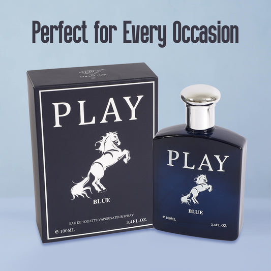 Play Blue Spray Cologne Eau De Toilette For Men - 100ML/3.4 FL.OZ./3PCS
