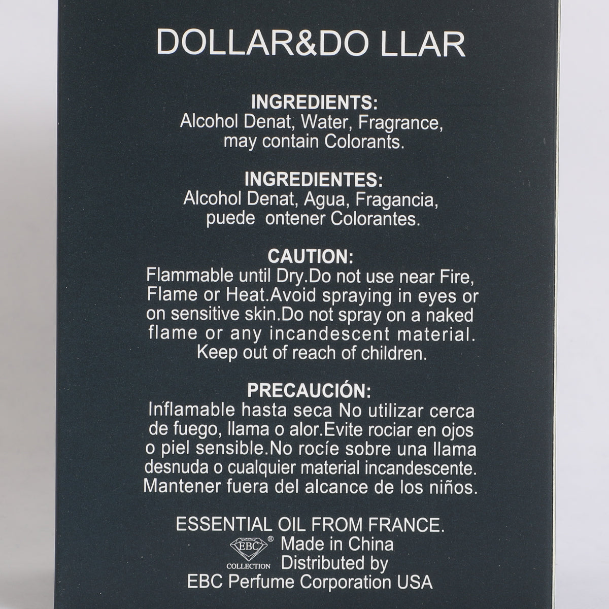 Dollar & Dollar Spray Cologne Eau De Toilette For Men - 110ML/3.8 FL.OZ.
