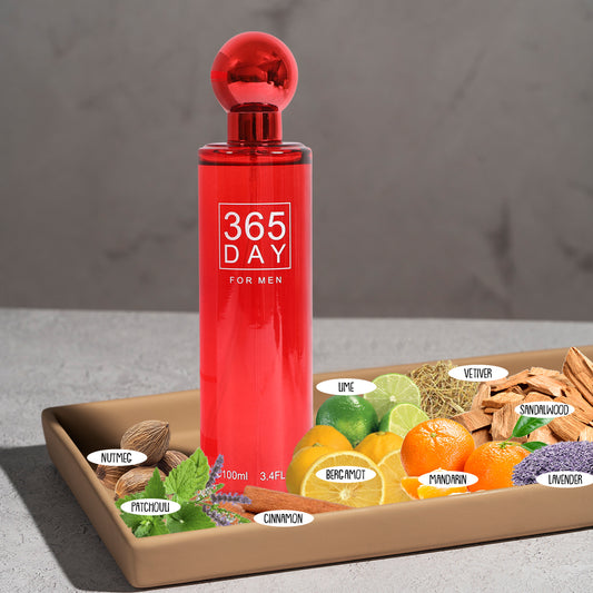 365 Day For Men Red Spray Cologne Eau De Toilette For Men - 100ML/3.4 FL.OZ.
