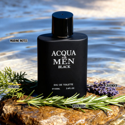 ACQUA For Men Black Spray Cologne Eau De Toilette For Men - 100ML/3.4 FL.OZ.