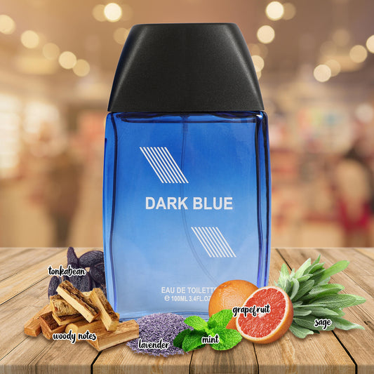 Dark Blue Spray Cologne Eau De Toilette For Men - 100ML/3.4 FL.OZ.
