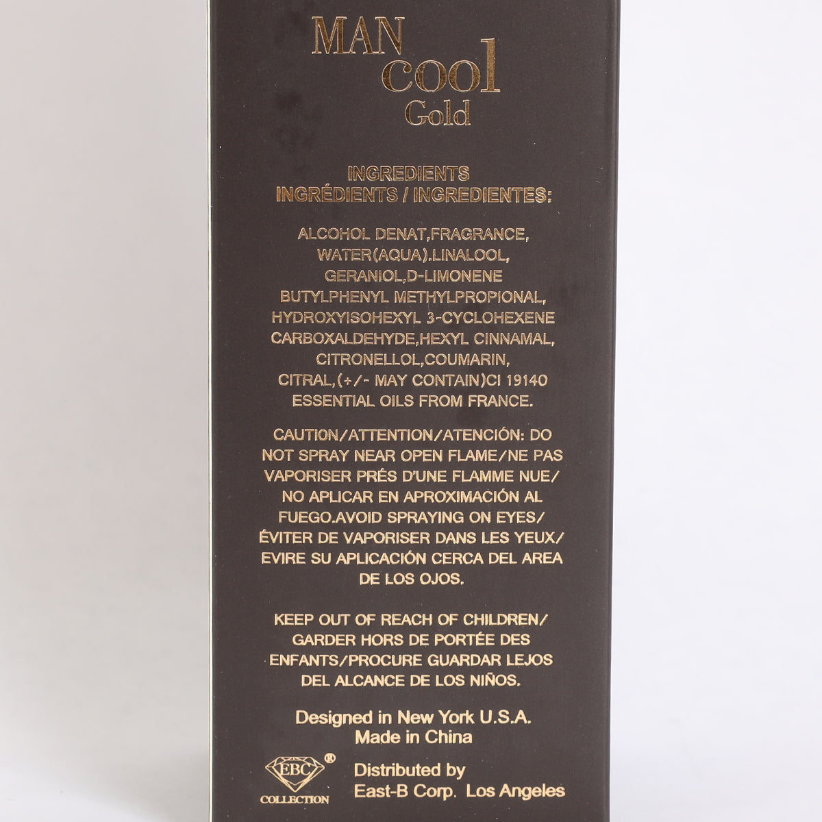 Man Cool Gold Spray Cologne Eau De Toilette For Men - 100ML/3.4 FL.OZ.