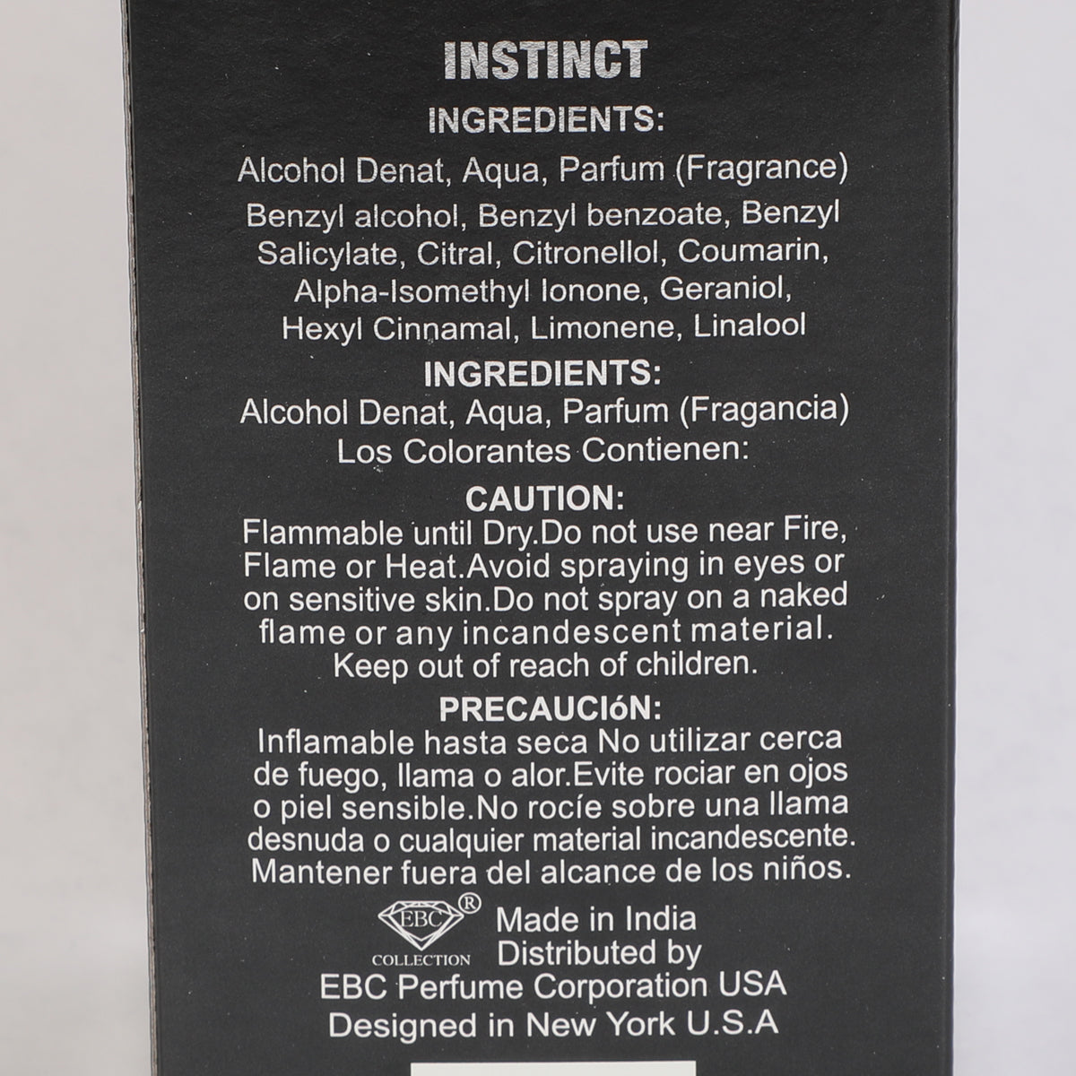 Instinct Spray Cologne Eau De Parfum For Men - 100ML/3.4 FL.OZ.