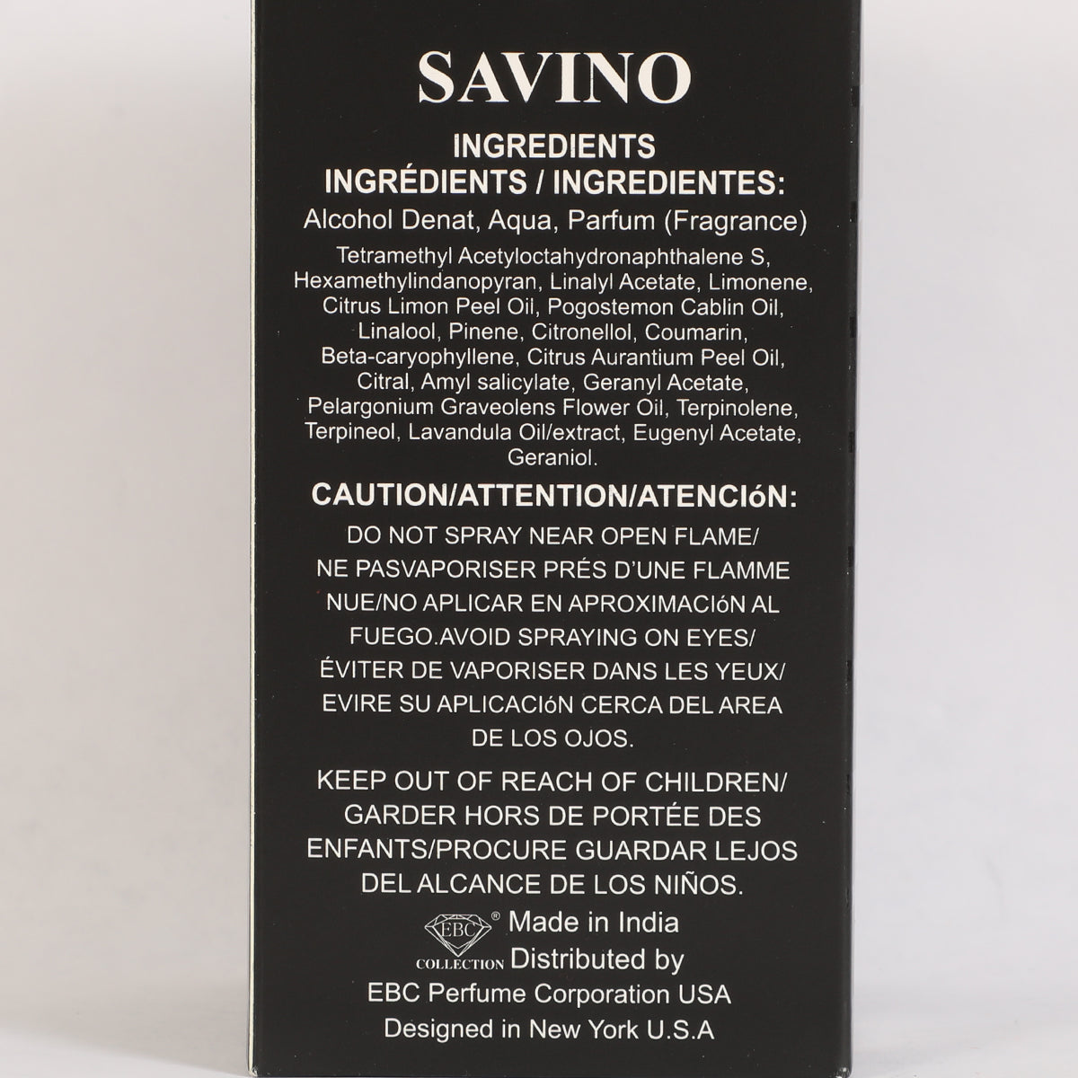 Savino Extract Spray Perfume Eau De Parfum For Men - 100ML/3.4FL.OZ.