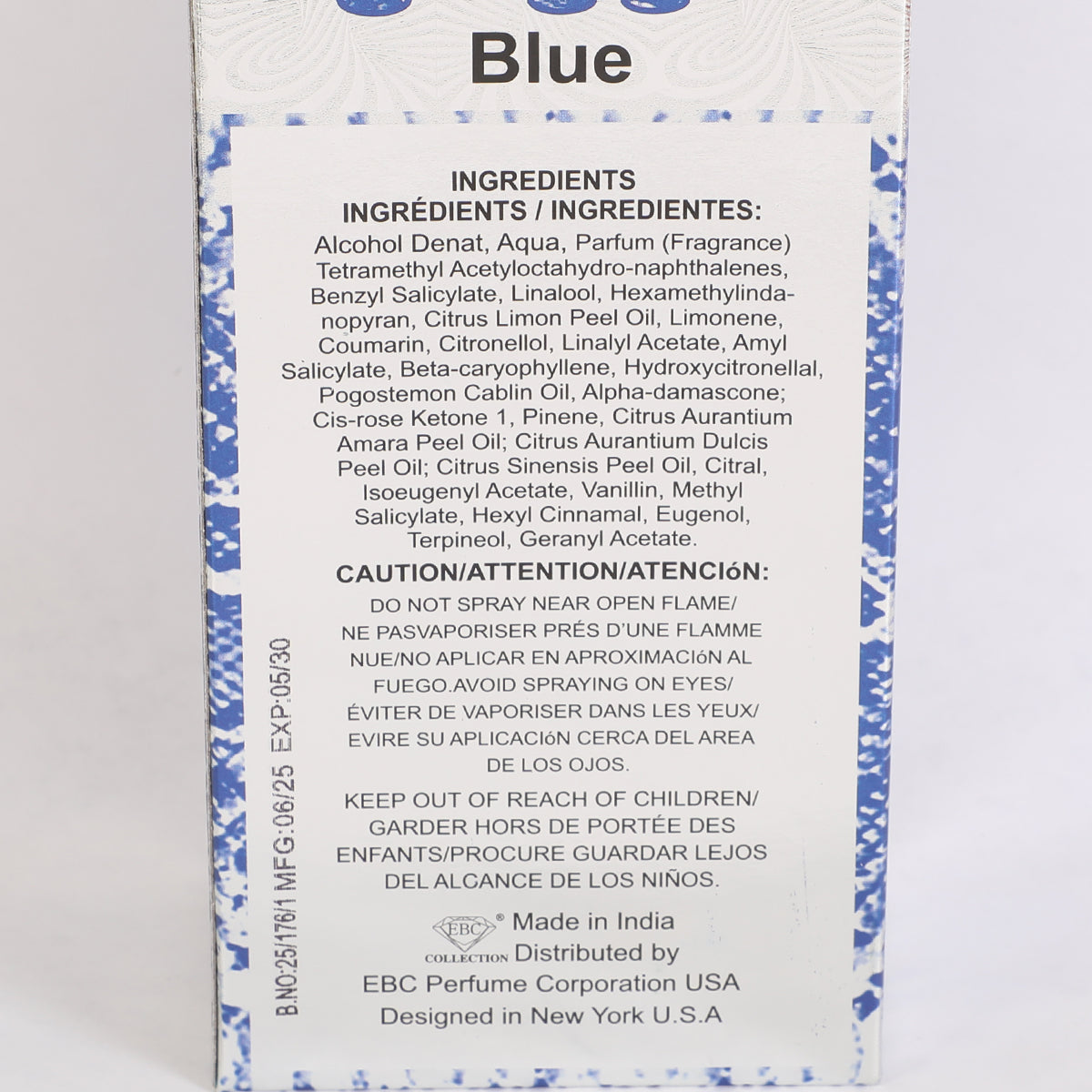 VIP Blue Spray Perfume Eau De Parfum For Men - 100ML/3.4FL.OZ.