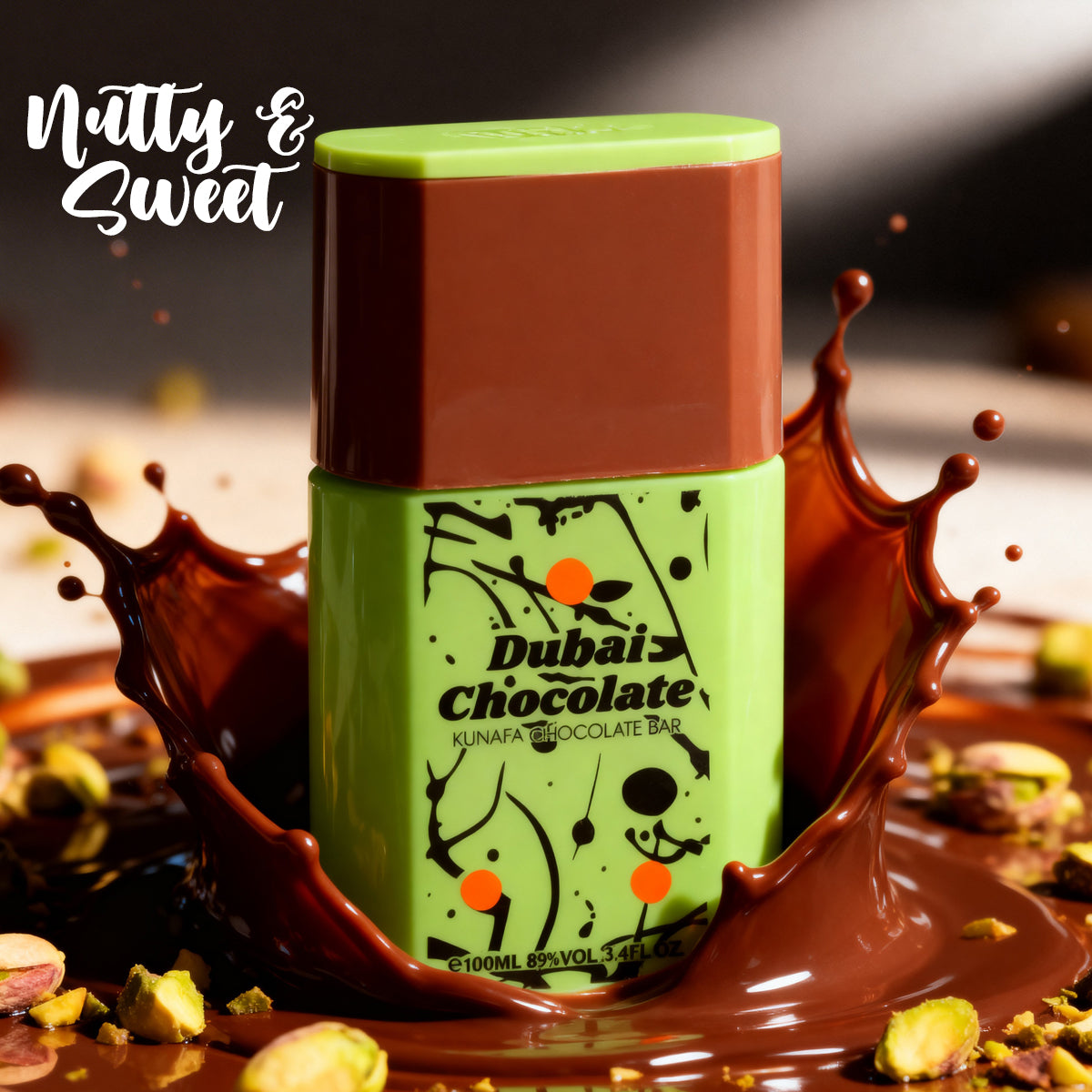 Dubai Chocolate Kunafa Chocolate Bar Spray Perfume Eau De Parfum For Men And Women - 100ML/3.4FL.OZ.