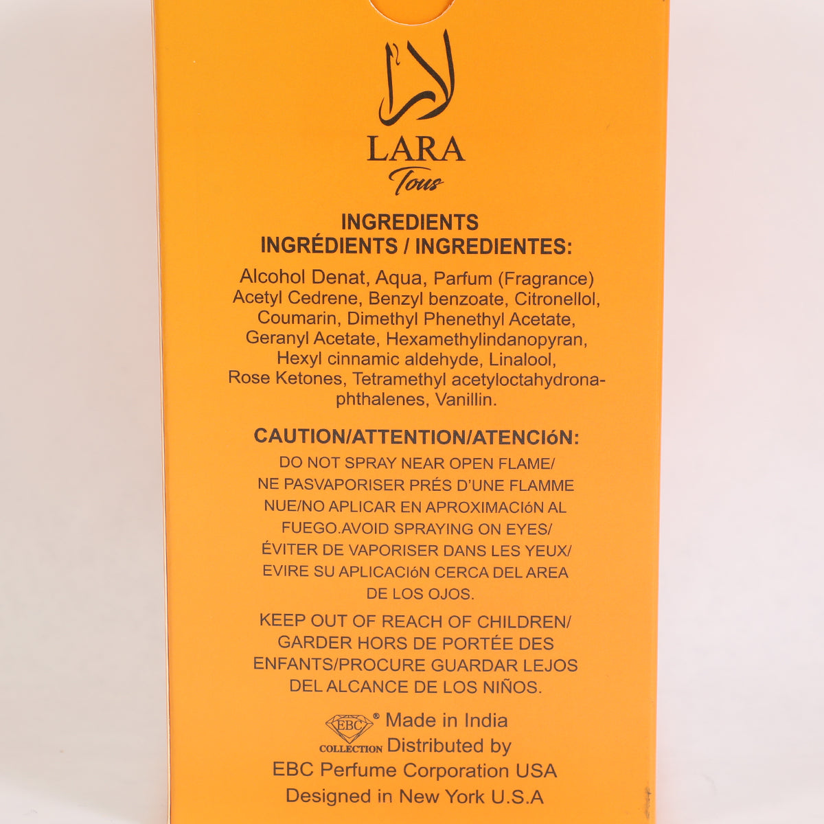 Lara Tous Spray Perfume Eau De Parfum For Women - 100ML/3.4 FL.OZ.