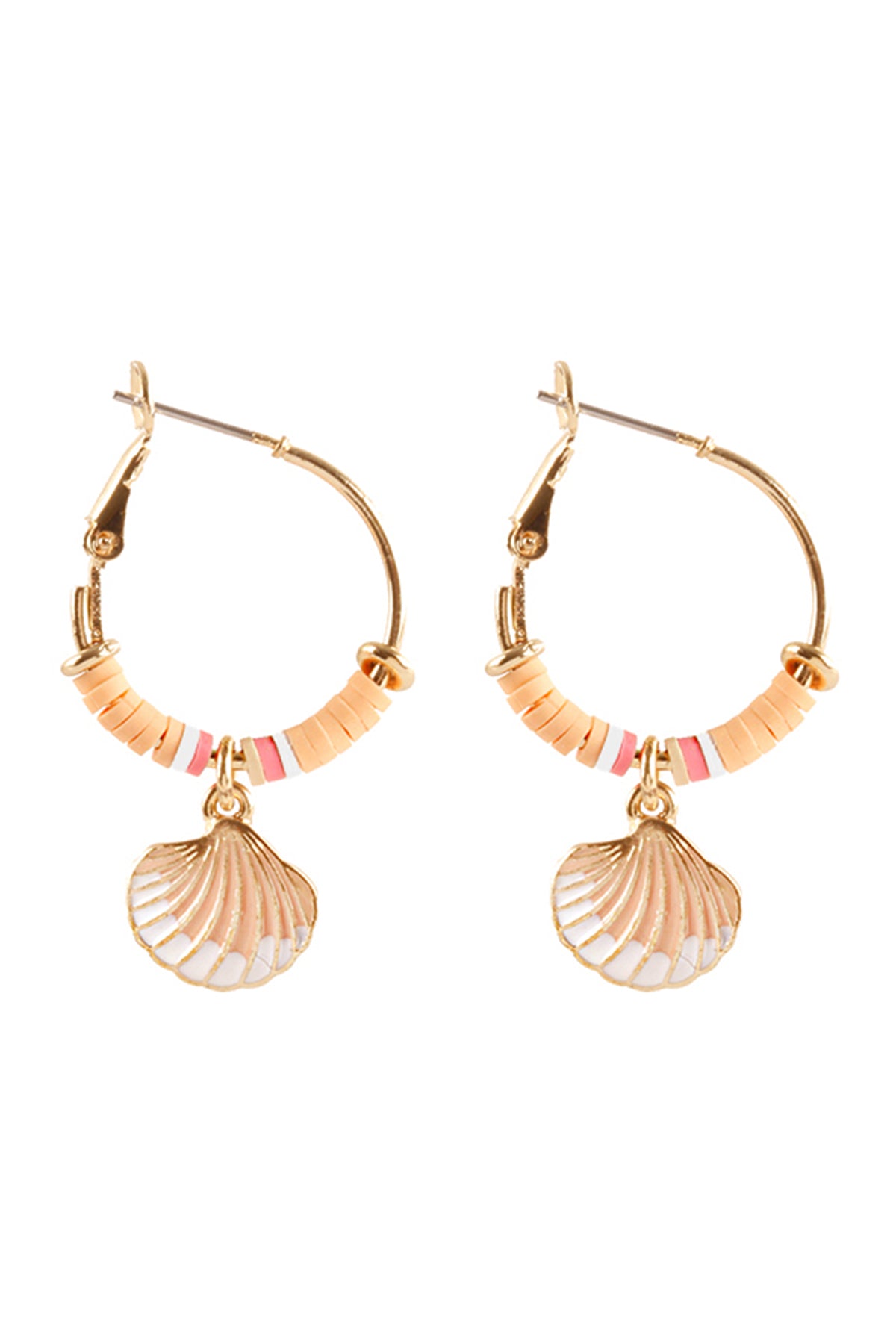 Fino Metal Seashell Hoop Earrings