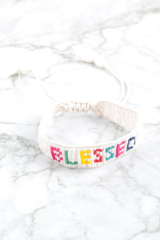 Blessed Seed Beads Pull Tie Bracelet