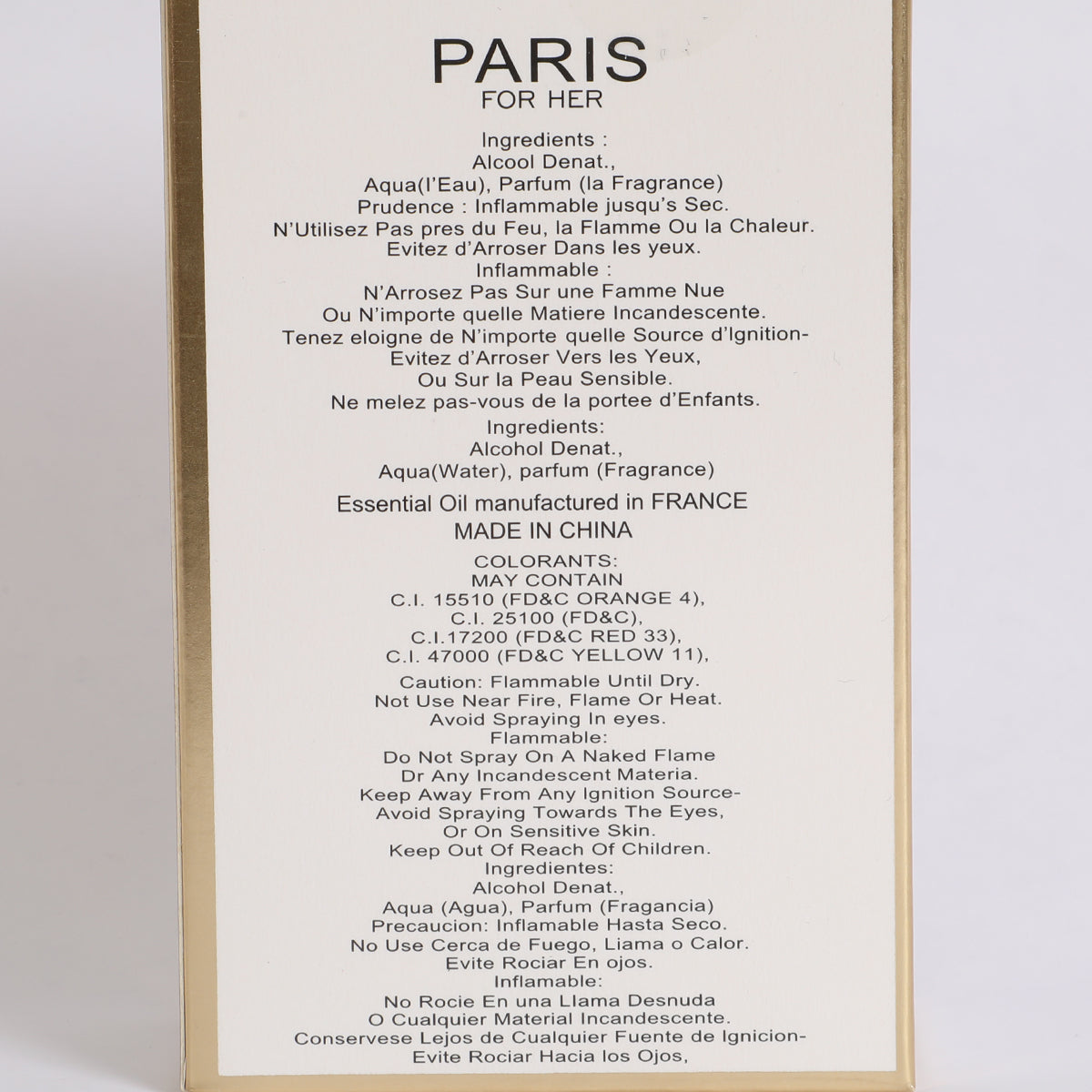 Paris For Her Spray Perfume Eau De Parfum For Women - 100ML/3.4 FL.OZ