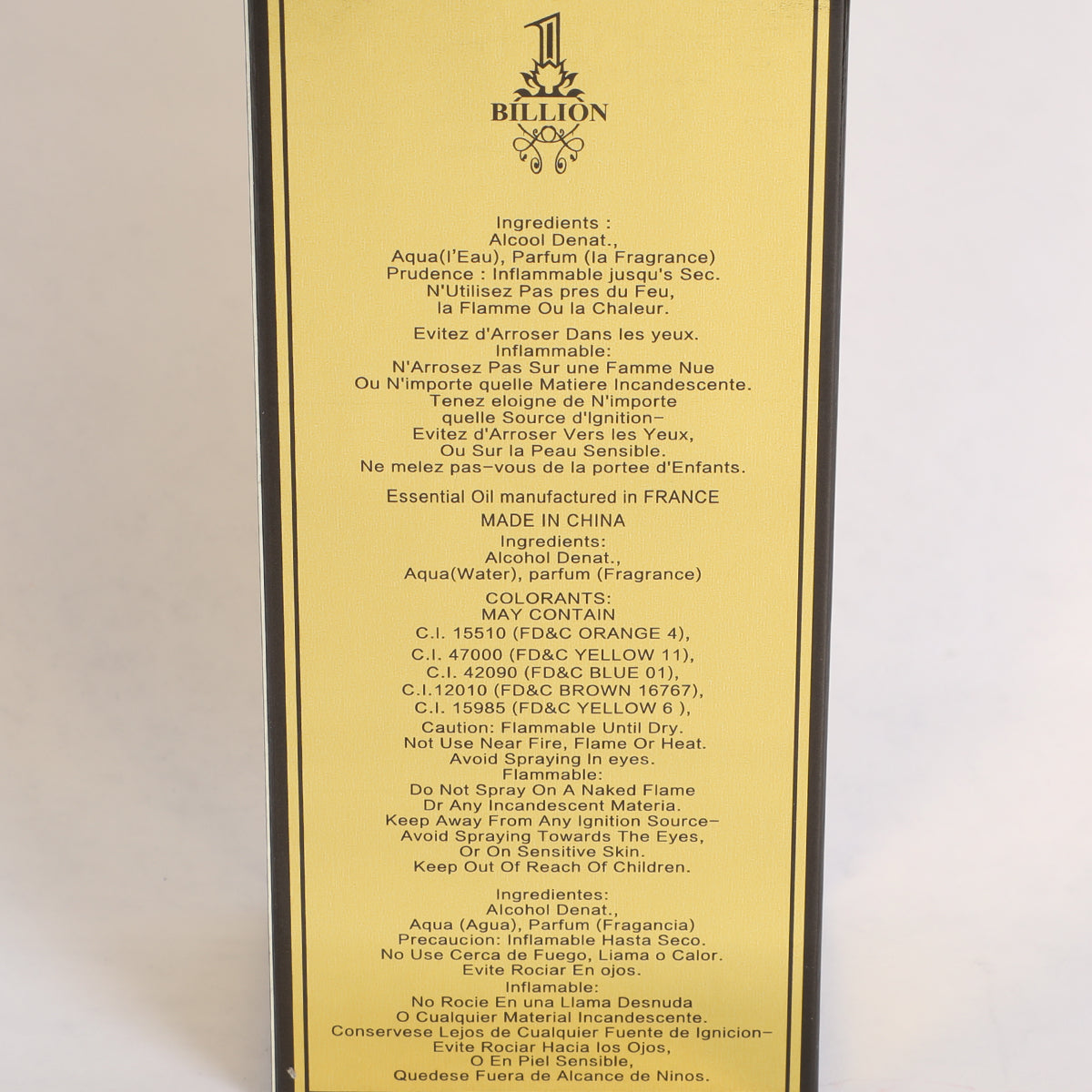1 Billion Spray Cologne Eau De Parfum For Men - 100ML/3.4 FL.OZ.