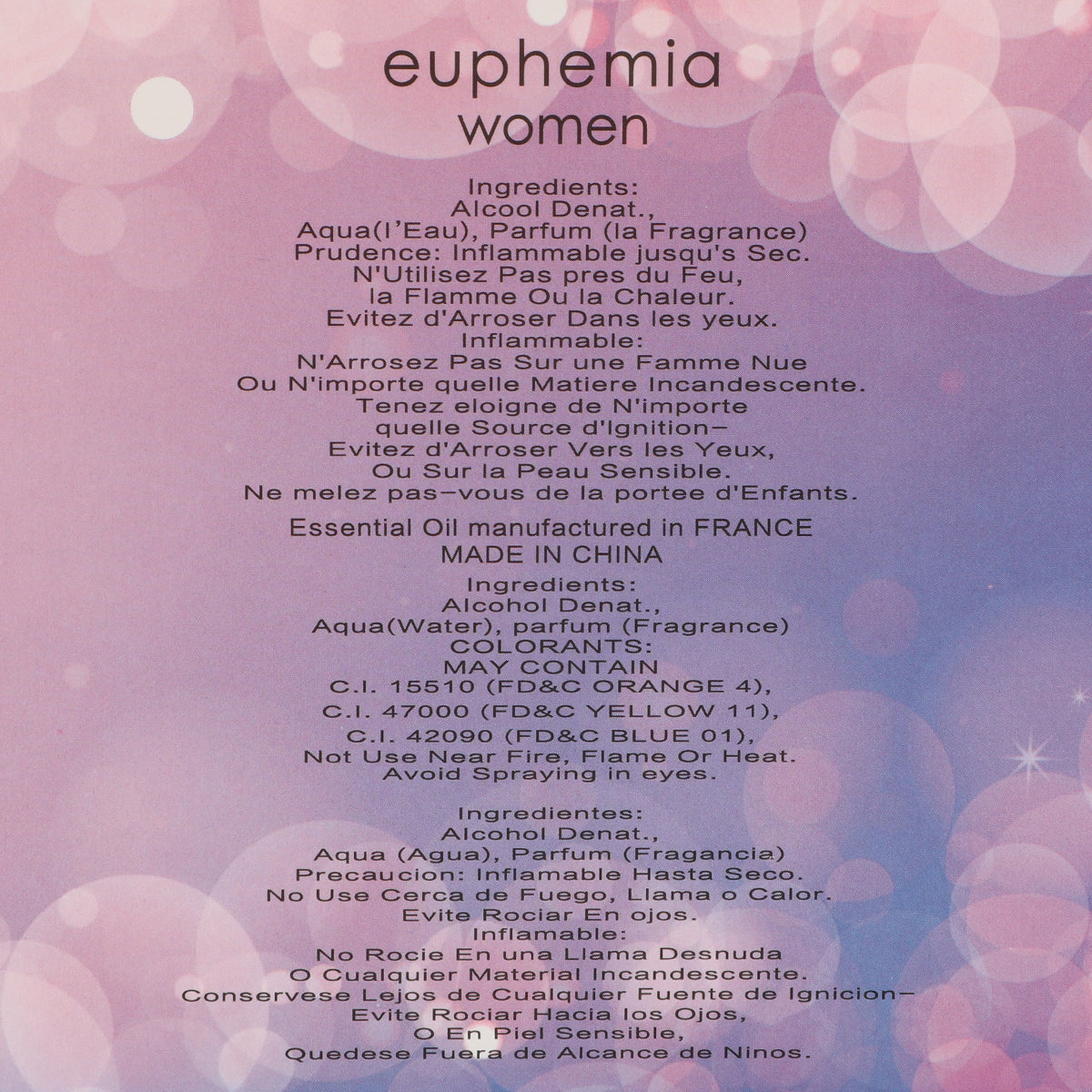 Euphemia Spray Perfume Eau De Parfum For Women - 100ML/3.4FL.OZ.