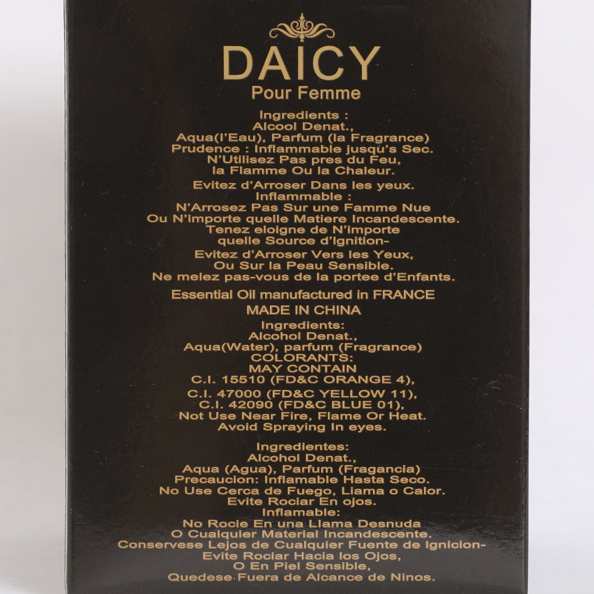Daicy Black Pour Femme Spray Perfume Eau De Parfum For Women - 100ML/3.4 FL.OZ