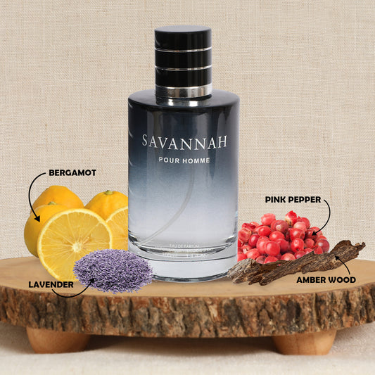 Savannah Spray Cologne Eau De Parfum For Men - 100ML/3.4 FL.OZ.