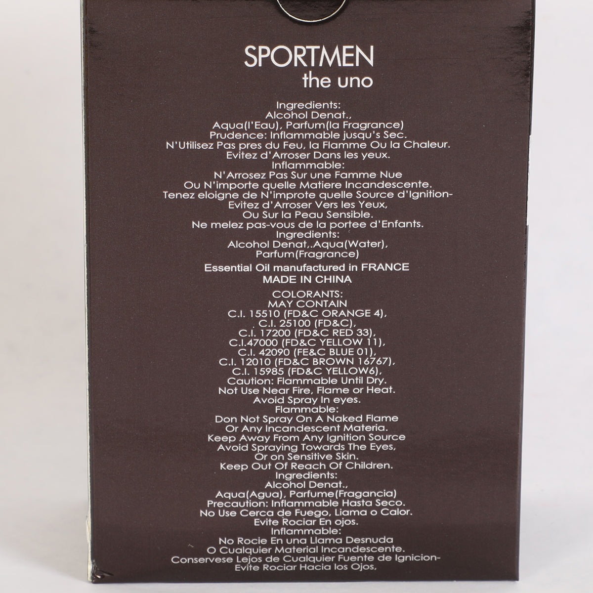 Sportmen The Uno Spray Perfume Eau De Parfum For Men - 100ML/3.4FL.OZ.