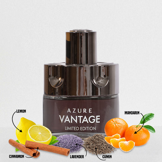 Azure Vantage Limited Edition Spray Cologne Eau De Parfum For Men - 100ML/3.4 FL.OZ.