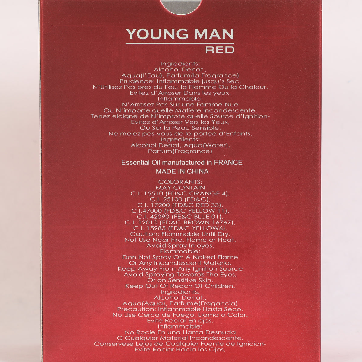Young Man Red Spray Perfume Eau De Parfum For Men - 100ML/3.4FL.OZ.