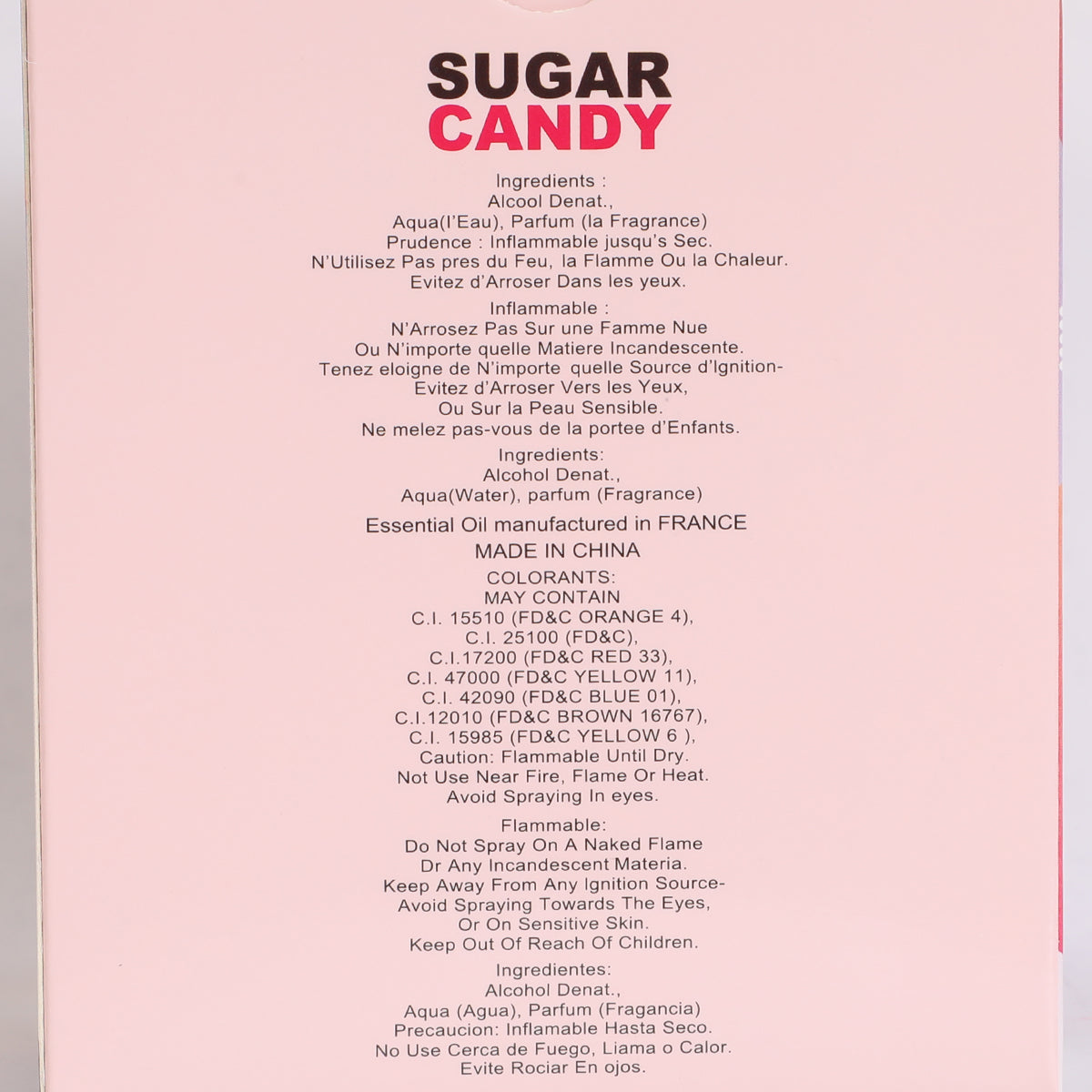 Sugar Candy Spray Perfume Eau De Parfum For Women - 100ML/3.4 FL.OZ