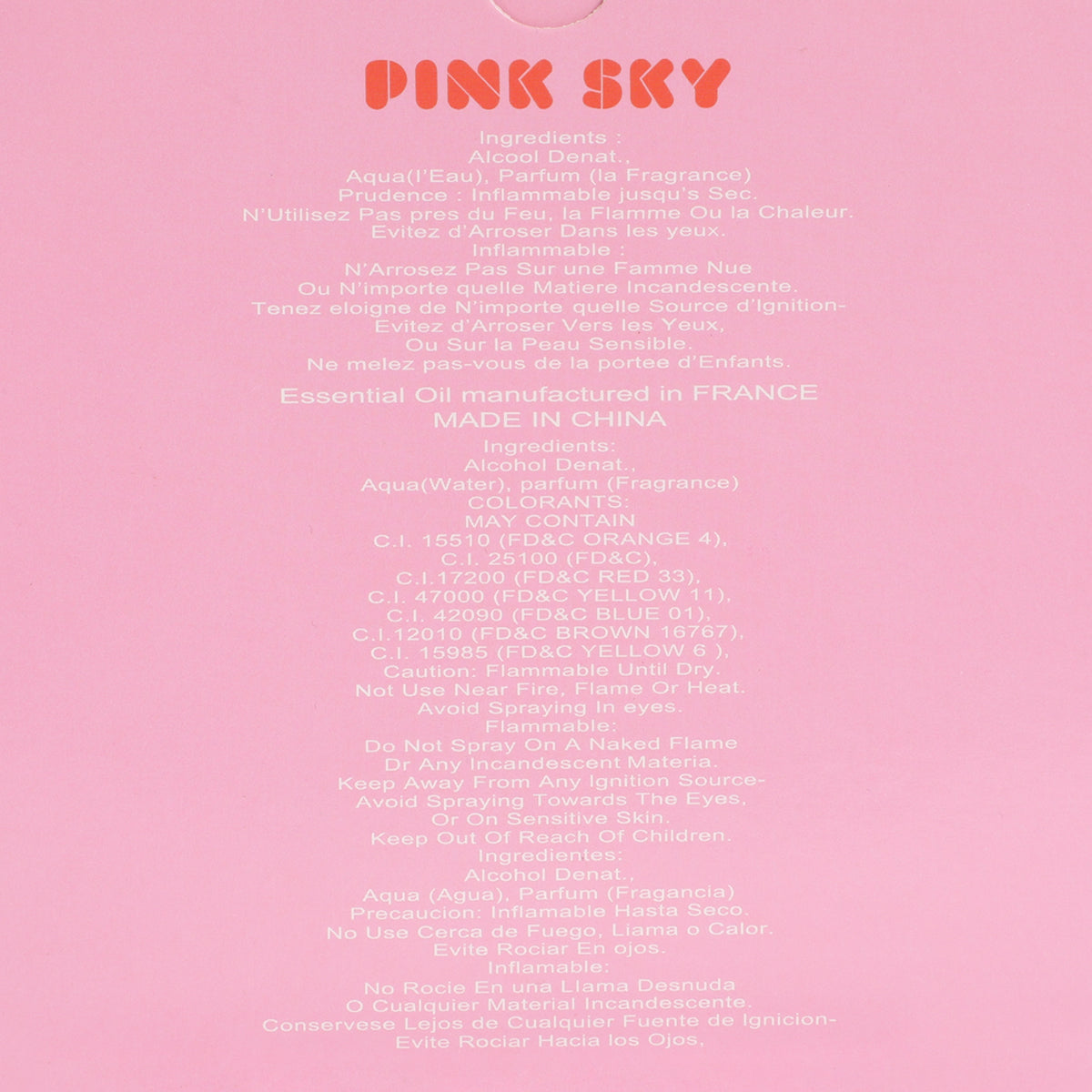 Pink Sky Spray Perfume Eau De Parfum For Women - 100ML/3.4 FL.OZ