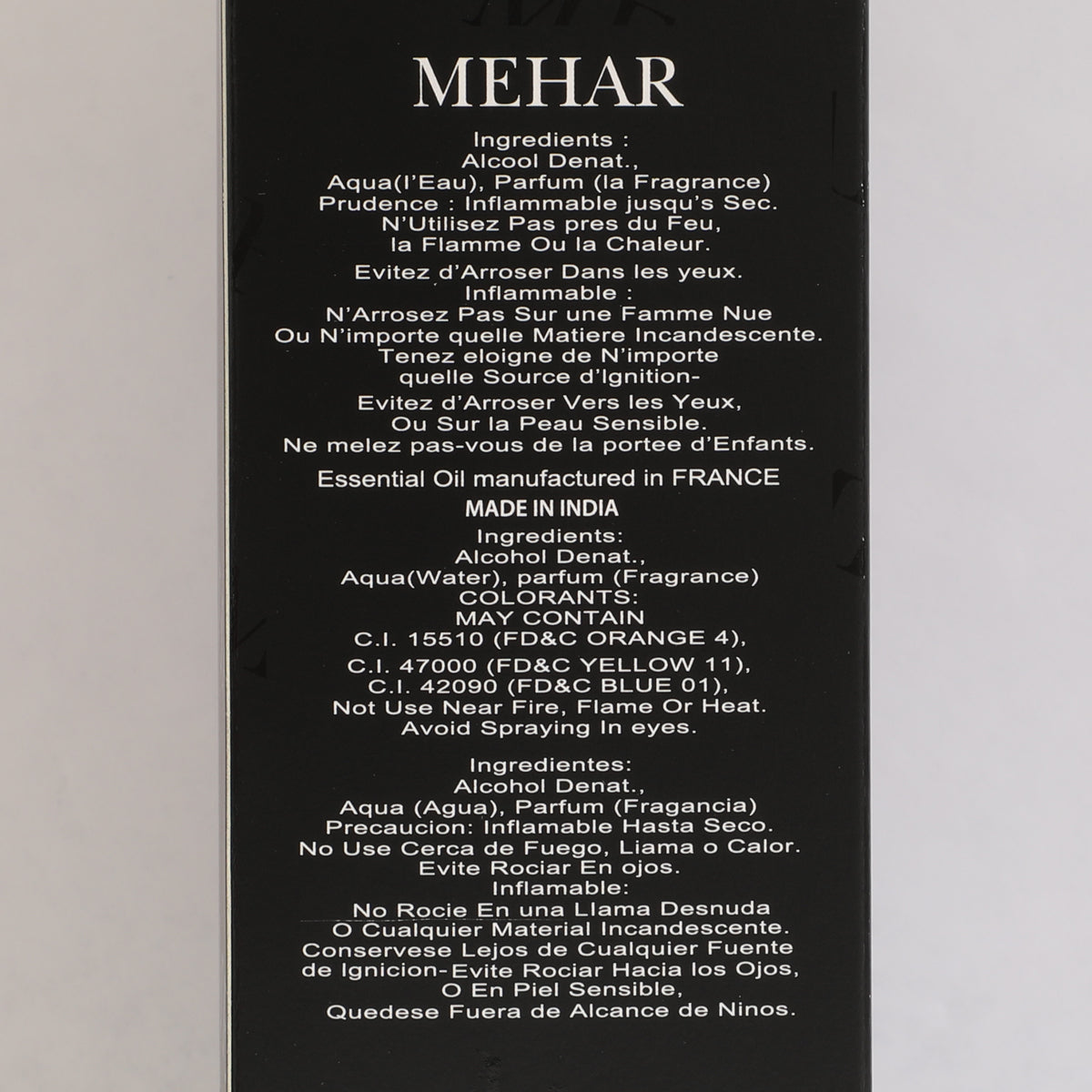 Mehar Dark Edition Spray Perfume Eau De Parfum For Men - 100ML/3.4FL.OZ.