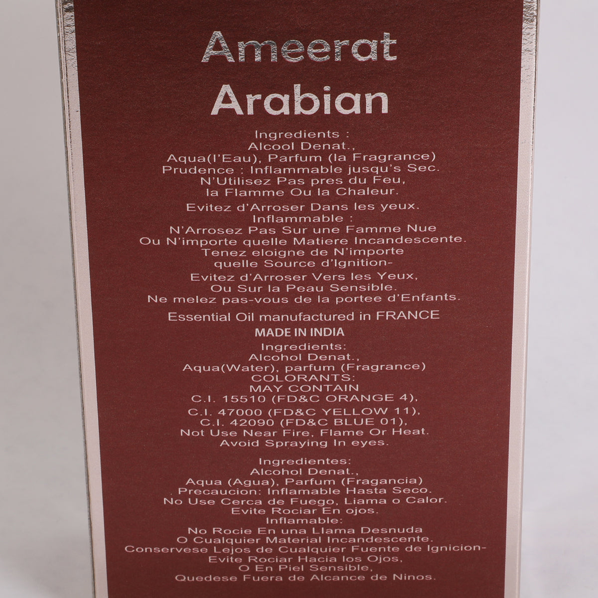 Ameerat Arabian Spray Perfume Eau De Parfum For Men & Women - 100ML/3.4 FL.OZ.