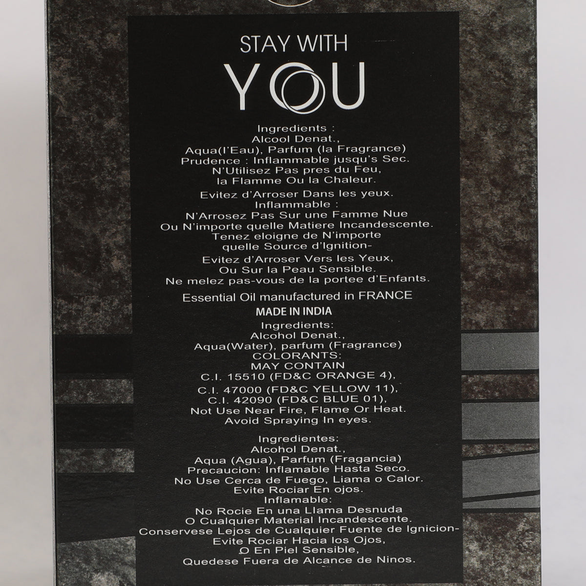 Stay With You Spray Perfume Eau De Parfum For Men - 100ML/3.4 FL.OZ.