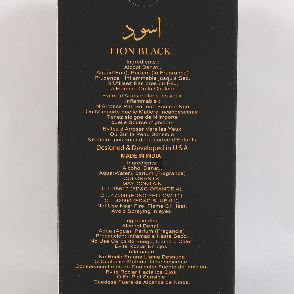 Lion Black Spray Perfume Eau De Parfum For Men - 100ML/3.4 FL.OZ.