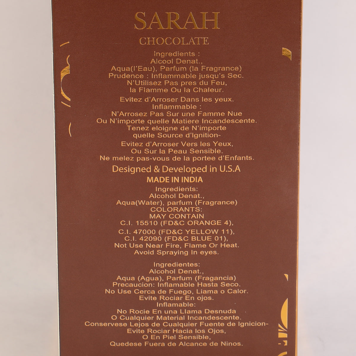 Sara Chocolate Spray Perfume Eau De Parfum For Men And Women