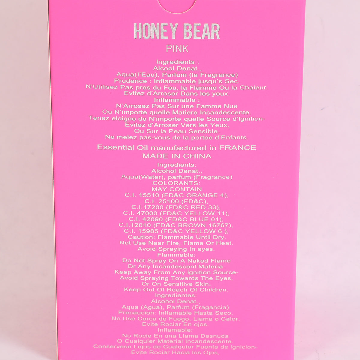 Honey Bear Pink Spray Perfume Eau De Parfum For Women - 100ML/3.4FL.OZ