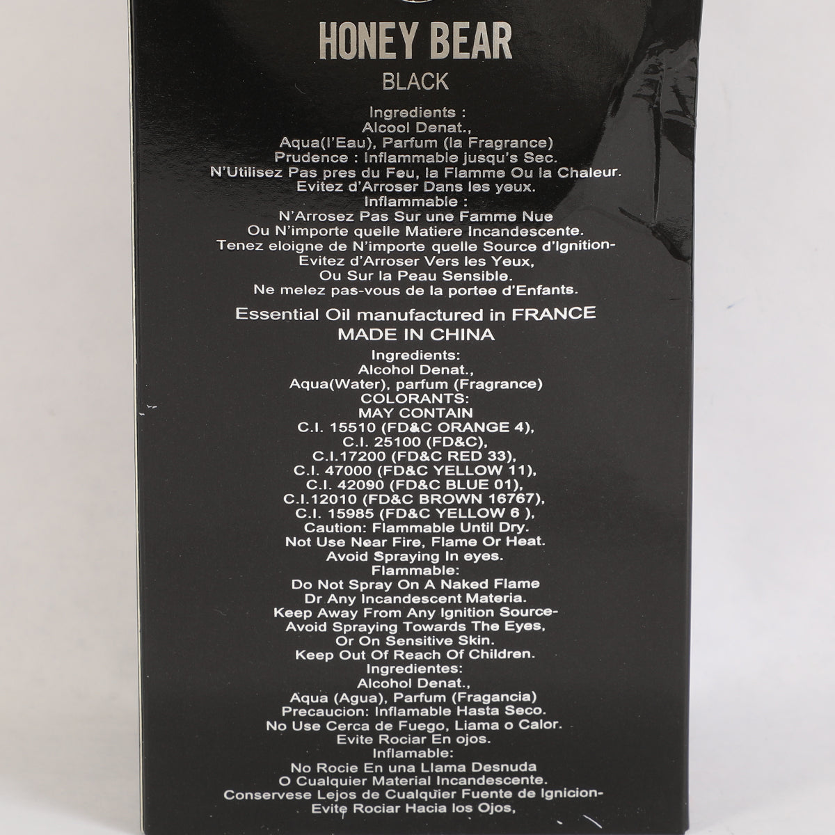 Honey Bear Black Spray Perfume Eau De Parfum For Men - 100ML/3.4FL.OZ.