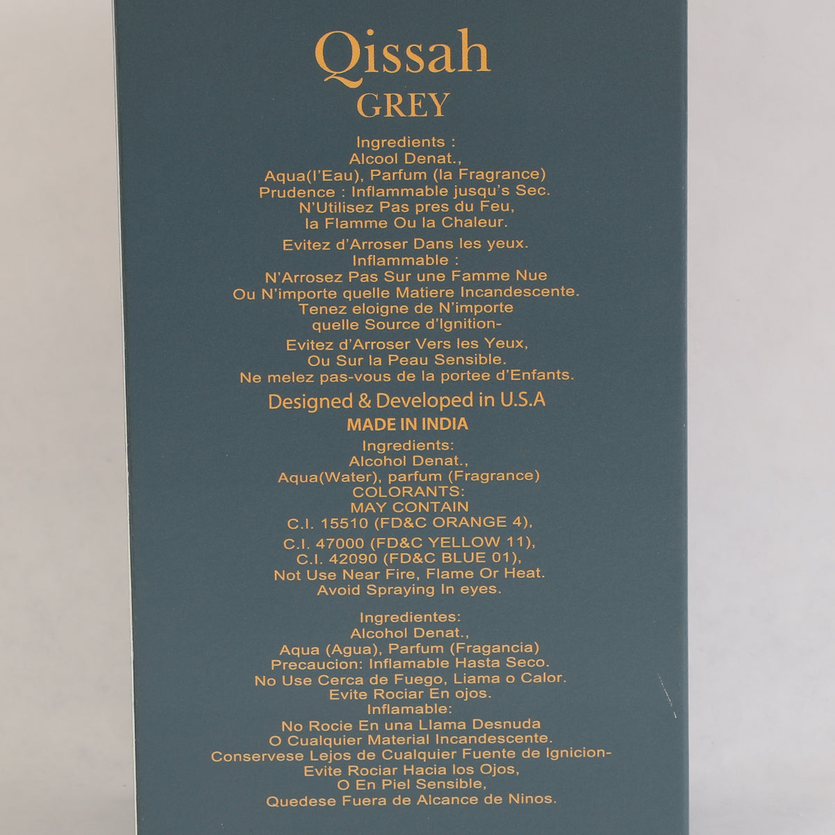 Qissah Grey Spray Perfume Eau De Parfum For Men And Women - 100ML/3.4FL.OZ.