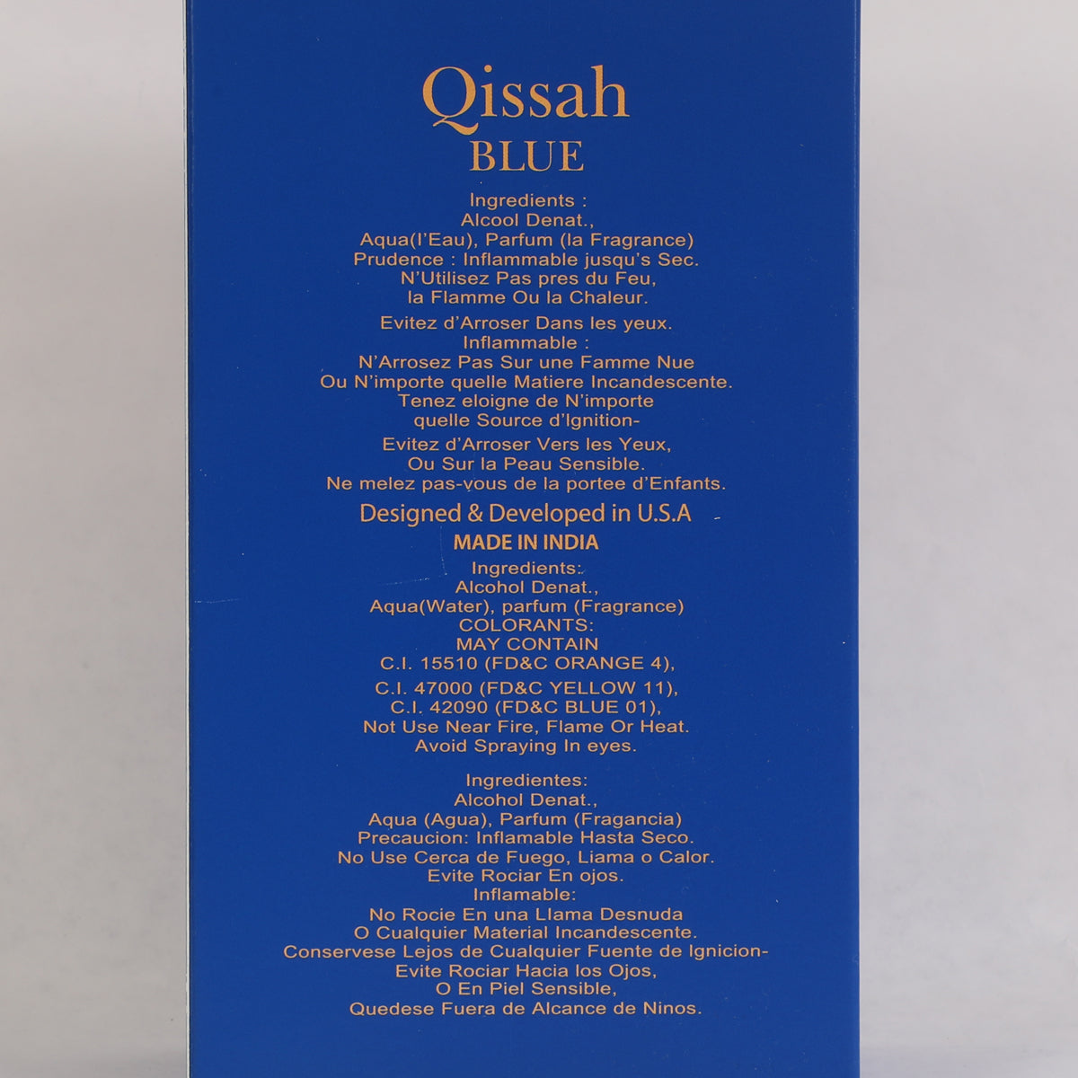 Qissah Blue Spray Perfume Eau De Parfum For Men And Women - 100ML/3.4FL.OZ.