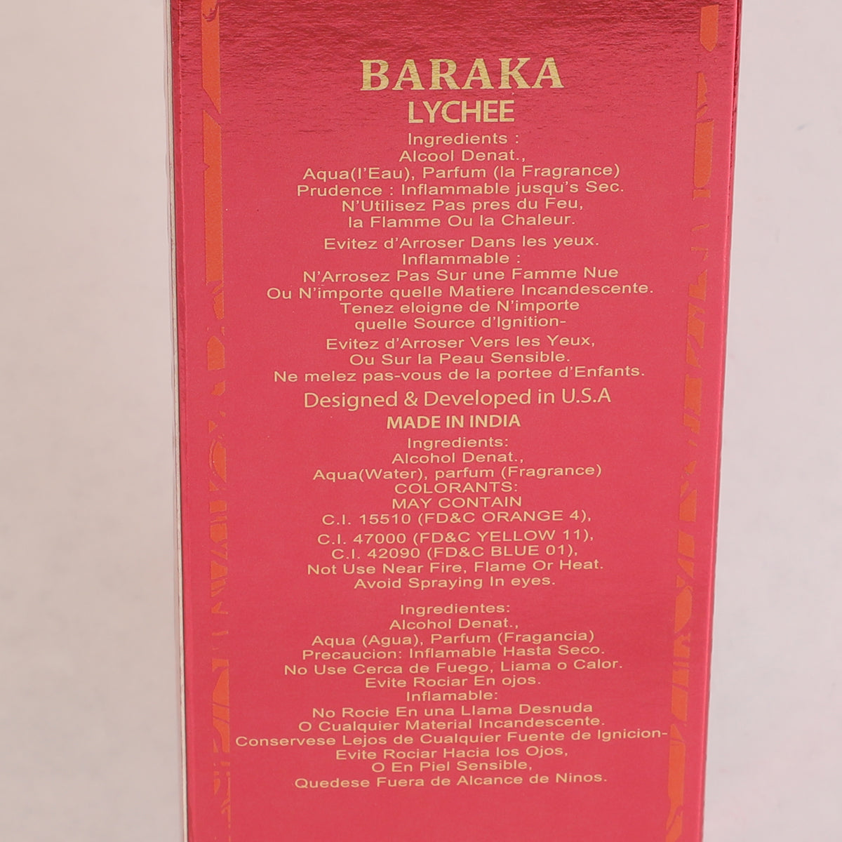 Baraka Lychee Spray Perfume Eau De Parfum For Women - 100ML/3.4FL.OZ.