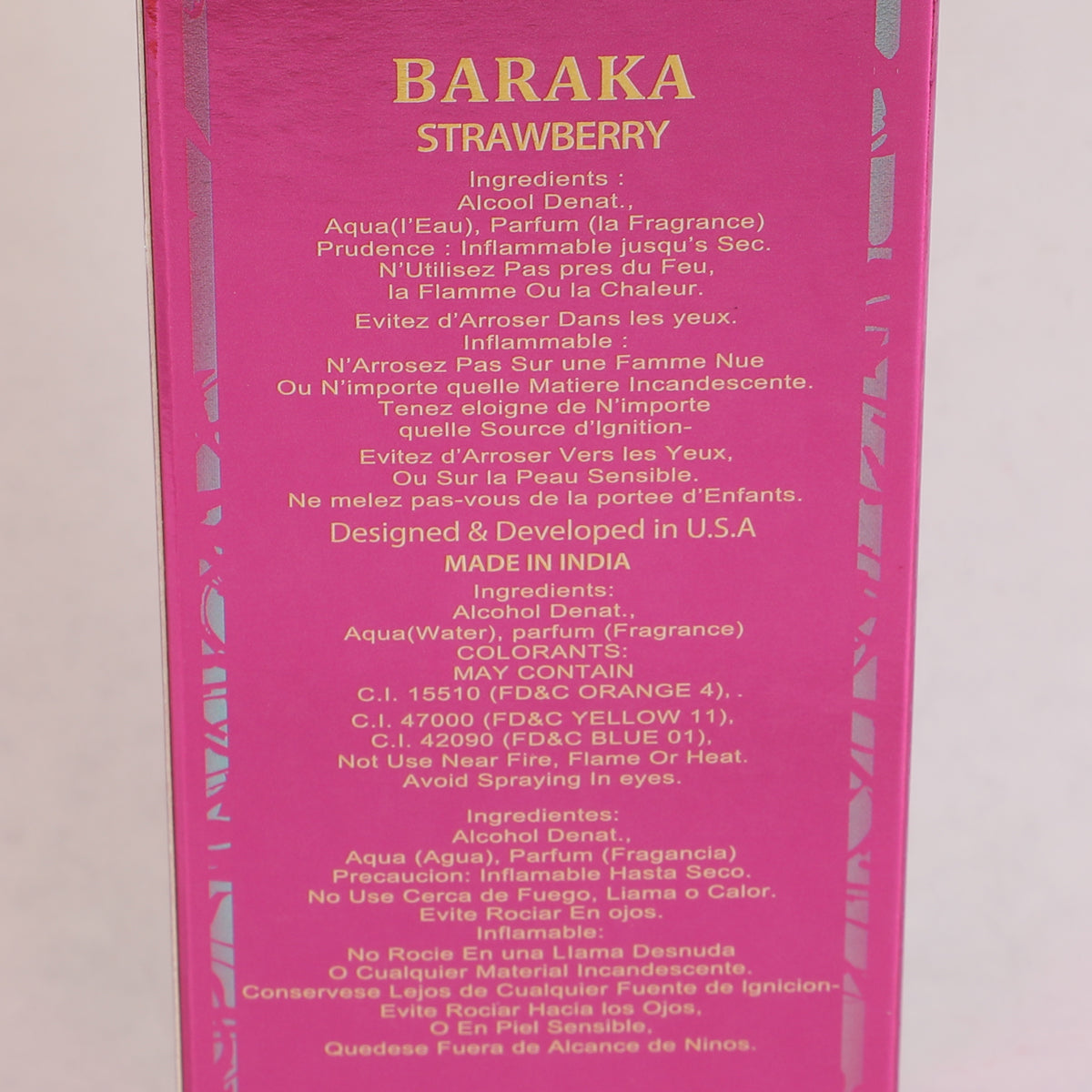 Baraka Strawberry Spray Perfume Eau De Parfum For Women - 100ML/3.4FL.OZ.