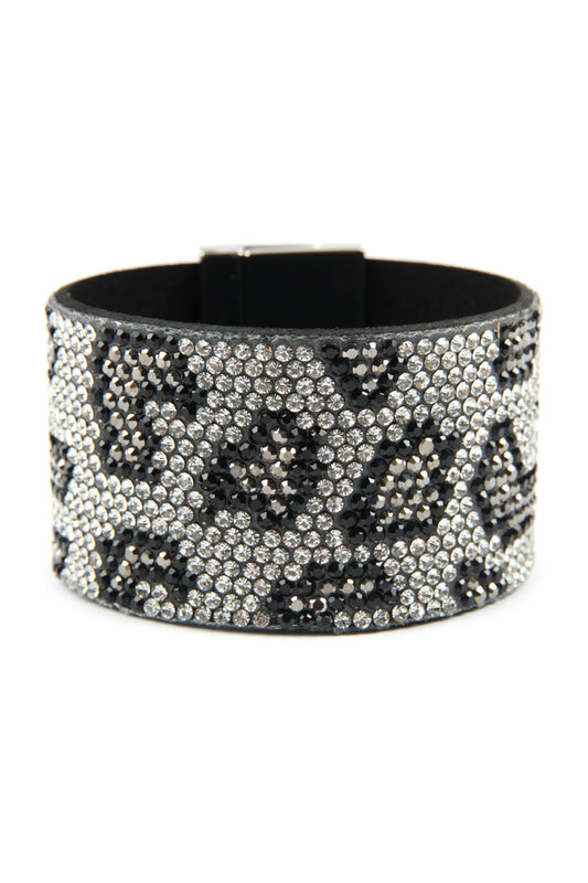 Leopard Rhinestone Wrap Bracelet
