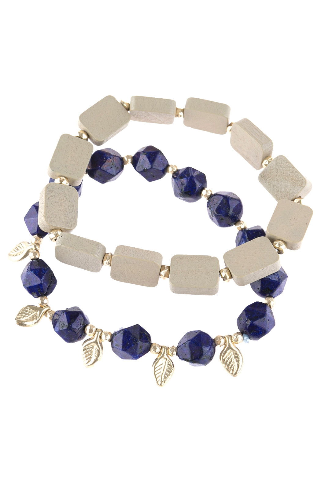 Leaf Charm Beaded Bracelet
