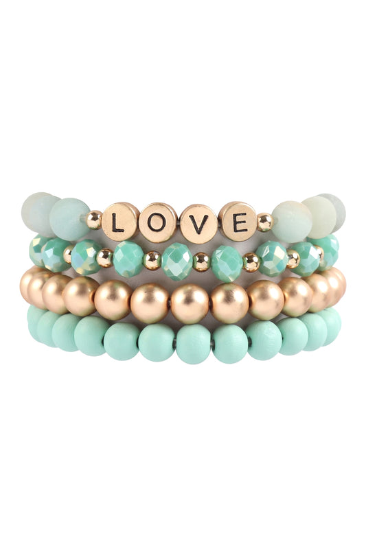 Love Charm Multiline Beaded Bracelet