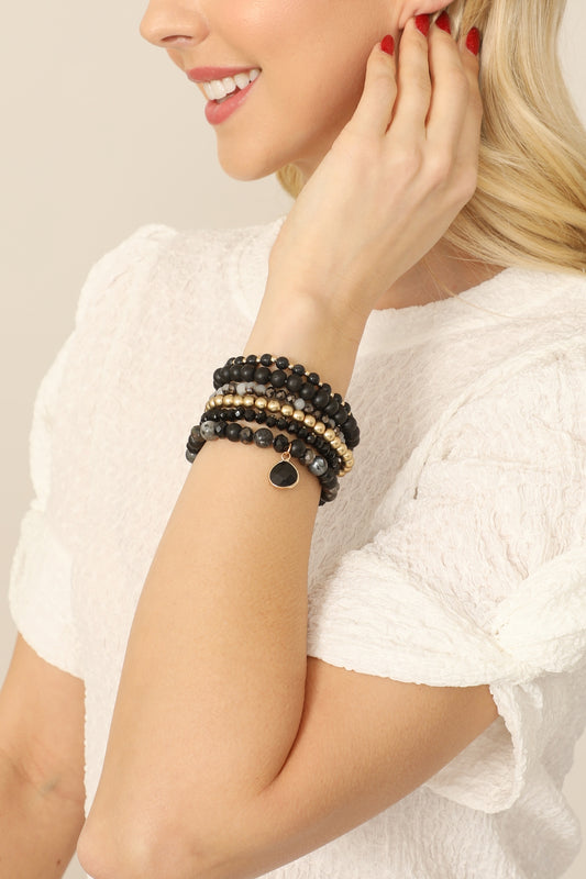 Multi Line Beaded Bracelet