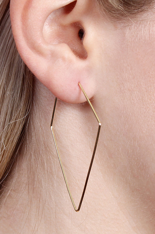 Gold Polygon Brass Earring