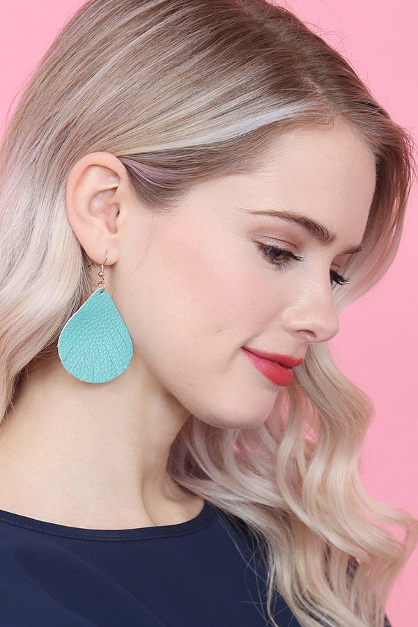 Fringed Pear Shape Leather Earrings