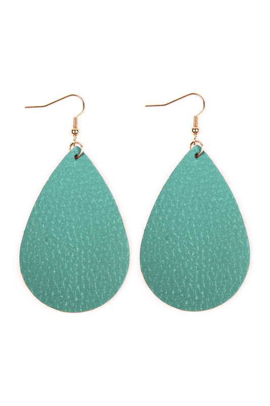 Teardrop Leather Earrings / 6PAIRS