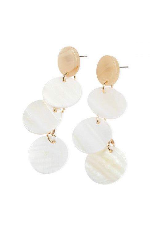 Disc Seashell Statement Earrings