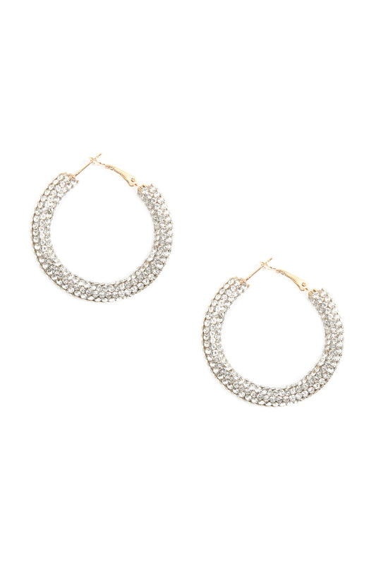 Rhinestone Coated Hoop Earring / 6PAIRS