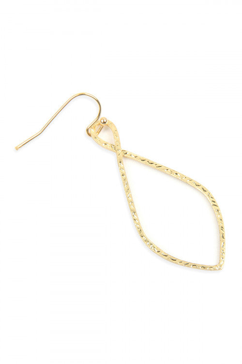 Gold Cast Christian Symbol Hook Drop Earrings