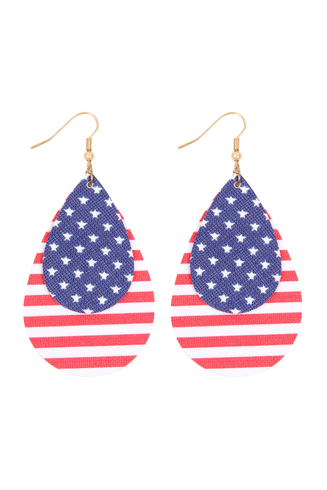 USA Leather Teardrop Earrings