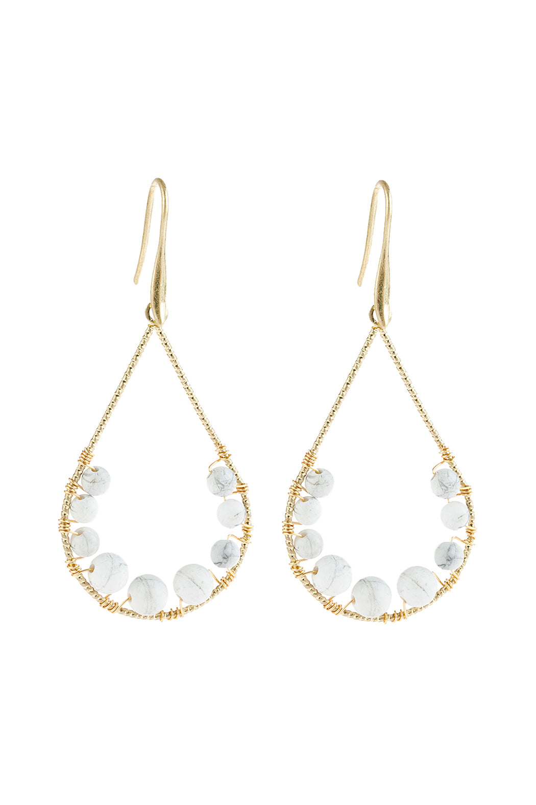 Natural Stone Teardrop Hook Earrings